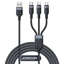 Joyroom Laidas S-A18 3in1 3.5A USB-A - Lightning+USB-C+MicroUSB 1.2m juodas
