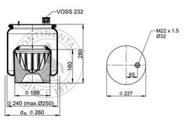 CONTITECH AIR SPRING Pneumatinės pakabos pagalvė 6121 N P44