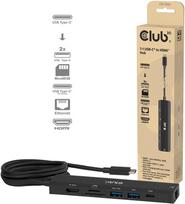 Club3D I/O HUB 7IN1 USB-C HDMI CSV-2555, 1xHDMI, 1xRJ45, 1xUSB-C, 2xUSB 3.2, 1xMicroSD, 140W, juodas, Juoda