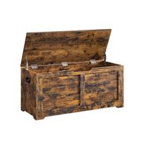 Saugyklos spinta, žaislų dėžė, batų lentyna, sėdynės dėžė, saugojimo dėžė, sėdmaišis su talpykla, 100x40x46 cm, senovinė ruda spalva.