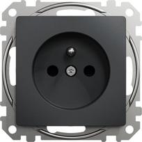 Schneider Sedna Design vieno lizdo elektros lizdas, juodas