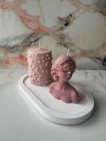 Aberto Design žvakių su padėkliuku rinkinys Glamour Candle 39ST, 3 vnt.