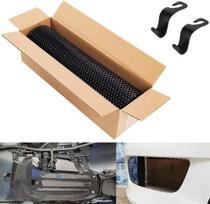 Aliuminio grotelės automobiliui, 100x33 cm, juodos, su 2 kabliukais