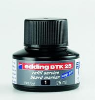 Sausas trintinas lentos žymeklio rašalas juodas, edding BTK 25 refill service whiteboard marker black