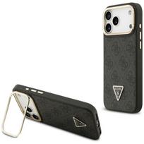 GUESS DĖKLAS 4G PU TRIKAMPIS LOGOTIPAS IR STOVAS IPHONE 17 PRO MAX SU MAGSAFE