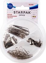Starpak biuro sąsagos, 100 vnt., sidabrinės