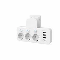 Sieninis adapteris su keitikliu 7 in 1, 3 AC ir 3 USB bei USB-C, 1 vnt.