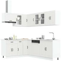 Virtuvinių spintelių komplektas, 11 dalių, Kalmar, balta