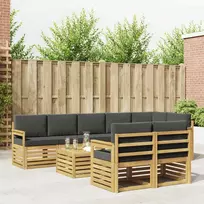 Lauko baldų komplektas Lauko sofos komplektas 9 vnt. 8 vietos Balta ir antracito