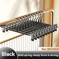 Pant rack suit pants clip household drying windproof no trace hanging pants hanger special multi-functional skirt non-slip hange black