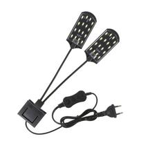 AC220V 10W 32 LED dviejų galų akvariumo šviesa žuvies stiklainio lempa, lanksti, lanksti, apšvietimo kampas baltas juoda