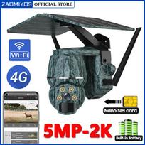 2K 5MP HD 4G SIM/WIFI Saulės kamera Lauko Laukinės gamtos PTZ Naktinis matymas Žmogaus/Gyvūno aptikimas Stebėjimas Saugumas IP Medžioklės kamera 5MP Wifi Camera