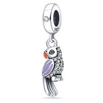 New 925 Sterling Silver Blue Murano Bead Pansy Flower Dangle Charm Fit Brand Bracelet And Necklace raudonai ruda