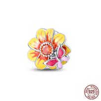 100% Copper Beautiful Spring Flowers Butterfly Firefly Charms Beads Fit Qikaola Original Bracelets Diy Jewelry