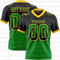 Custom Gradient Square Shape Flag Football Jersey Personlized Team name and you name, number V-Neck Athletic Football T-Shirts S