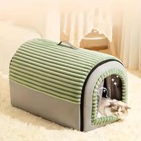 1PCS Pet House for Cats and Dogs Warm Winter Removable Washable Dog Bed S žalia