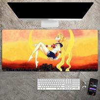 Cute S-Sailor-Moon Mousepad Custom Skin Desktop Desk Mat Kawaii Gaming Accessories Students Writing Pad for PC Computer Table LockEdge 300x600x2mm