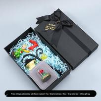 Valentine's Day Rose Gift Set: Ring Box, Street Lamp Gift Box, Gift Bag, Rose Tree Resin Ornament. ryškiai rožinė