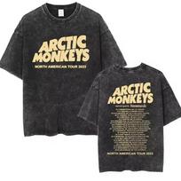 SOVOB Naujiena Viršūnės Retro Roko Arctic Monkeys Muzikinio Albumo Grafika Porai Vintažiniai skalbti trumparankoviai marškinėliai S įvairiaspalvis