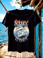 Styx 77 Tour Black Adult Tshirt - Vintage Rock Band Graph... S įvairiaspalvis
