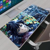 Mouse Pad XXL Gamer Anime Large PC Cabinet Rubber Carpet Tomioka Giyuu Deskmat Computer Gaming Accessories Black MousePad 400x900x2MM