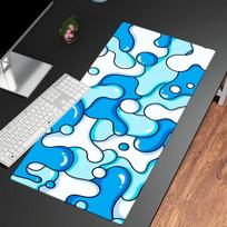 PC Mėlynos Bangos Dizaino Prailgintas Pelės Kilimėlis su Tiksliai Siūtais Kraštais, Plaunamu Neslystančiu Pagrindu Stabiliai Stalo Naudoti 800x400x2mm blue