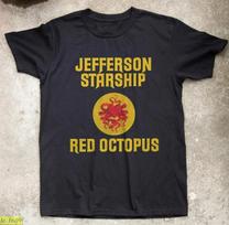 Jefferson Starship - Red Octopus Albums Music Black T-Shirt S-5XL L