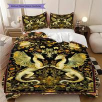 Medieval Gothic dragon motif bedding, duvet cover, pillowcase, home decoration, birthday gift (1 * duvet cover+2 * pillowcase, coreless) 135x200cm