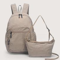 Light weight Female Backpacks Travel women shoulder bags for girls Waterproof quick-dry fitness Daypack 2 piece Foldable storage chaki