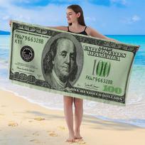 Ultra Soft Microfiber Beach Towel With Euro Dollar Digital Print Quick Dry Absorbent Travel Pool Vacation Gym Spa Ultra-fine fiber 160x80