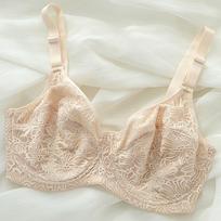 Non-padded Ultra-thin Bra Women Minimizer Wirefree 75 80 85 90 95 100 B C D E F G H Cup 34B smėlis