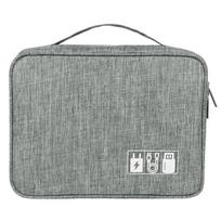Digital Storage Bag Large Capacity Water-Proof Data Cable Storage Bag Travel Portable Printable Camera Cosmetic Bag pilka spalva