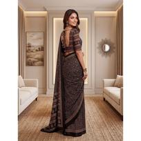 New Launch Ajrak Print Designer Saree Collection black