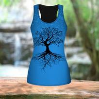3D Pink Trees Print Moterų treniruotės Yoga Gym Printed Vasariniai sportiniai marškinėliai Didelio dydžio liemenės XS mėlyna