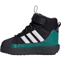 Adidas Originals Superstar Winter Trek I Fashion Comfortable Non-Slip Durable High-Top Walking Shoes Baby Shoes Black Green ID1024 26½