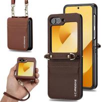 Magnetic Flip Leather Phone Case for Samsung Galaxy Z Flip 6 5 4 3 5G Flip6 Flip5 Flip4 Wallet Card Cover Etui Coque Z Flip 3 ruda