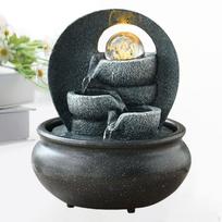 Desktop Water Feature with LED Lighting for Home Or Office Style A