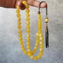 Gintarinis rožančius Vyriškas Tesbih Misbaha Musulmoniškos maldos karoliukai Apvalūs 10mm Islamo dovana Juodo metalo kutai Rožančius Tasbeeh Sibha 10MM 51beads