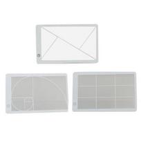 Yousheng 3Pcs Golden Ratio Viewfinder Ruler Fibonacci Rule of Thirds Composition Portable Clear Acrylic Photography Drawing Painting Ruler Card 3pcs