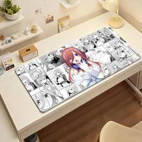 Gaming Mouse Pad Large Desk Mat Antislip Stitched Edges Stylish Miku Nakano Print Extended Keyboard Mat for Gamer Office 300x800x2mm