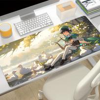 Genshin Impact Venti Mousepad Office Computer Desk Mat Keyboard Mouse Pad Cushion antislip Deskpad PC Anime game Large Mousepad 800x300x2mm