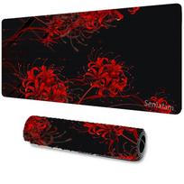 pc Bana Extended Gaming Mouse Pad and PC Desk Keyboard Mat Unique Red Pattern in Black  Crimson Designs for Laptop Protection 400x800x2MM