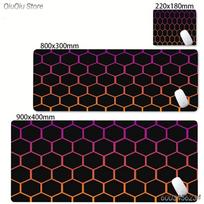 Neon Hexagon Gaming Mouse Pad Tech Style Large Desk Mat for Gamers  Aesthetic Setup 30x80x0.2cm