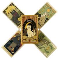 Katės valdo žemę Tarot kortų kaladė, Būrimo kortų žaidimai pramogai, Šeimos vakarėlio pramoginiai žaidimų kortelės