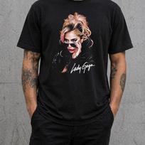 Lady Gaga T Shirt Portrait Pop Icon Graphic Tee Adults Kids Black Gift 2XL