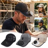 Unisex Solar Fan Baseball Cap USB Rechargeable Cooling Sun Protection Mesh Hat for Summer Travel Outdoor Leisure Sports pilka spalva