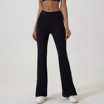 Joga Flare Kelnės Moterims Klostuotos Kelnės Sportinės Push Up Aukštu Liemeniu Plačios Kojos Treniruočių Kelnės Sporto Salės Elastingos Triko Sportinės Kelnės M juoda