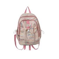 Trendy High-Value Schoolbag For Female Primary School Students, Junior High School Students, Niche Design Sense, Simple And Versatile Backpack single package rožinė