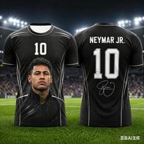 Neymar 3D spausdinimo sportinis Quickdry kvėpuojantis vyriškas marškinėlis futbolo marškinėlis komandos klubo gerbėjo treniruočių marškinėlis trumpomis rankovėmis viršus XXS