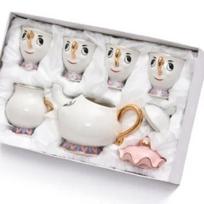 Disney animacinis filmas Grožis ir pabaisa Arbatos puodelis su arbatinuku Ponia Puodas Čipas Cogsworth Laikrodis Arbatos puodelis Vienas rinkinys Miela dovana 6 piece set